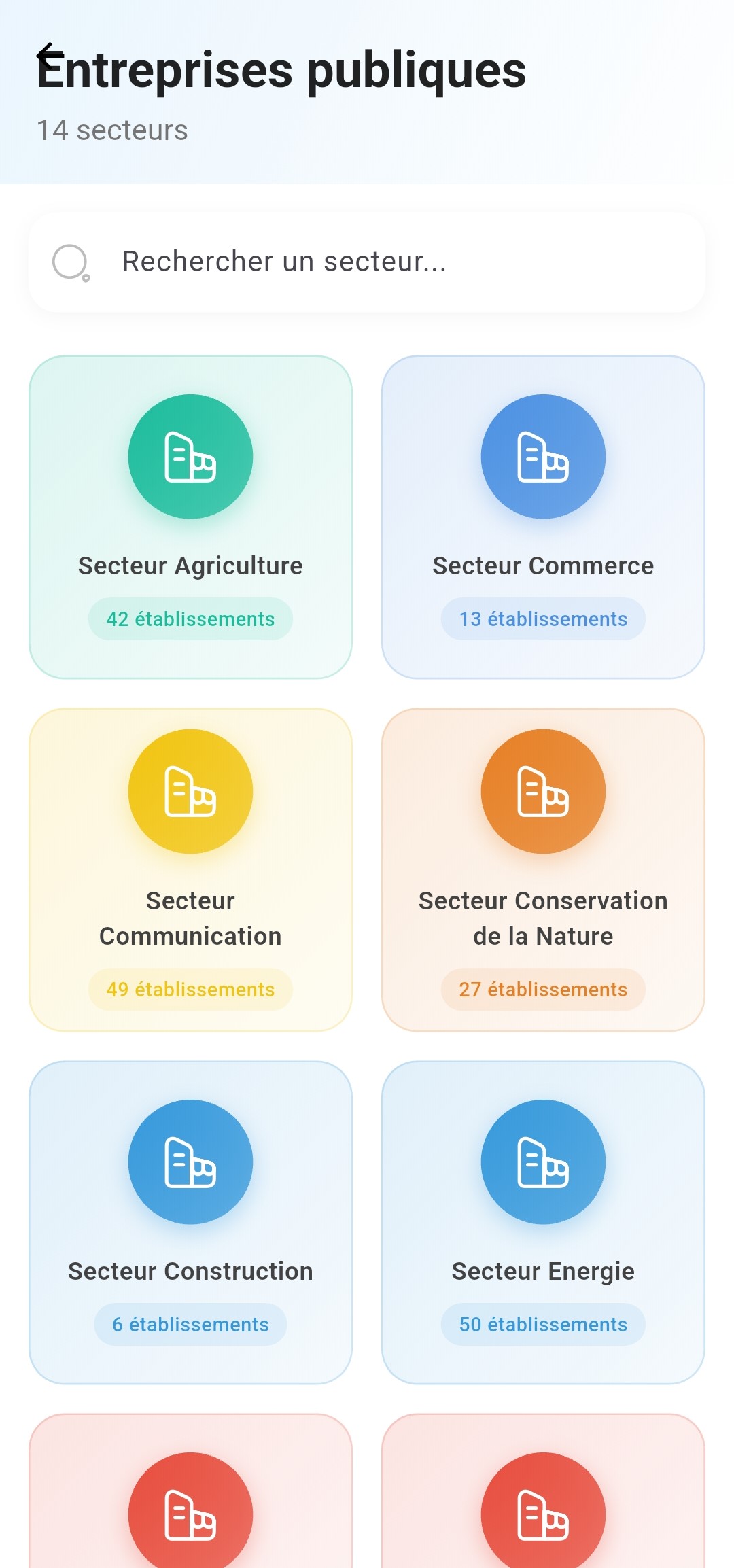 Categories Screen